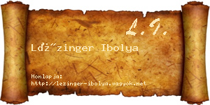 Lézinger Ibolya névjegykártya